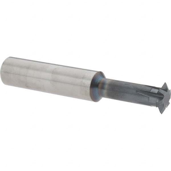 Accupro - 1/2° 1/2" Cut Diam, 0.109" Cut Width, 1/2" Shank, Solid Carbide Double-Angle Cutter - Caliber Tooling