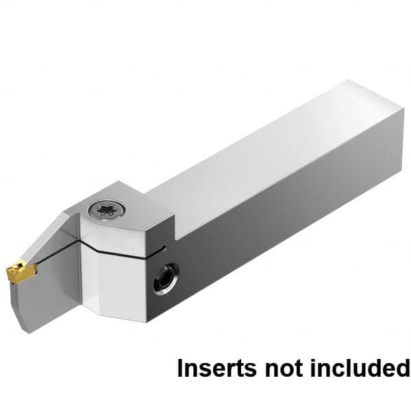 16mm Max Depth, 2mm to 2mm Width, External Left Hand Indexable Grooving/Cutoff Toolholder 125mm OAL, 20mm x 20mm Shank, Uses EG0200M02P02 Inserts, EVSM Toolholder, Through Coolant, Series EVSM