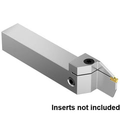 26mm Max Depth, 2mm to 2mm Width, External Right Hand Indexable Grooving/Cutoff Toolholder 150mm OAL, 25mm x 25mm Shank, Uses EG0200M02P02 Inserts, EVSM Toolholder, Through Coolant, Series EVSM