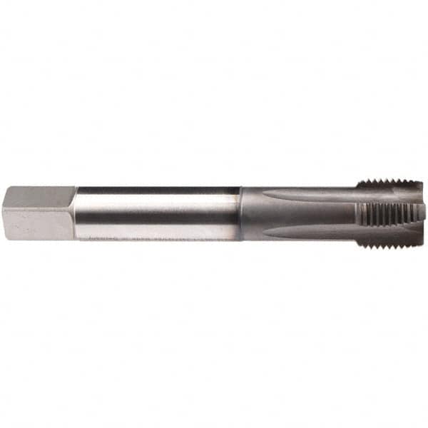 Emuge - 7/16-14 UNC 4 Flute BT Plug Spiral Flute Tap - High Speed Steel, GLT-1 Finish, 3.937" OAL, Right Hand Flute, Right Hand Thread, Series Rekord B-Z - Caliber Tooling