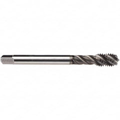 Emuge - 7/16-20 UNF 4 Flute BT Bottoming Spiral Flute Tap - High Speed Steel, GLT-1 Finish, 3.937" OAL, Right Hand Flute, Right Hand Thread, Series CU51C400 - Caliber Tooling