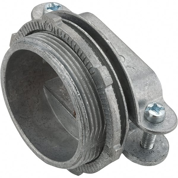 Conduit Connector: For UF Cable, Die Cast Zinc, 1-1/4″ Trade Size Non-Insulated, Straight Connector, Threaded Connection