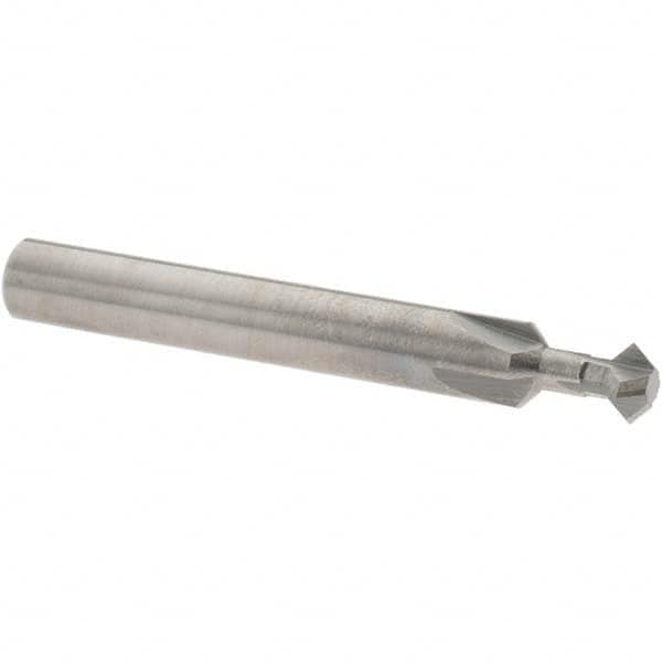 Accupro - 1/4° 1/4" Cut Diam, 1/8" Cut Width, 1/4" Shank, Solid Carbide Double-Angle Cutter - Caliber Tooling