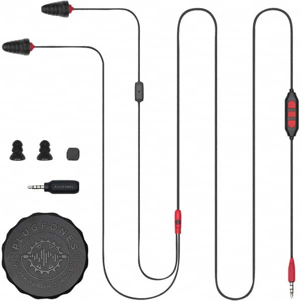 Plugfones - Hearing Protection/Communication Type: Earplugs w/Audio Noise Reduction Rating (dB): 26.00 - Caliber Tooling