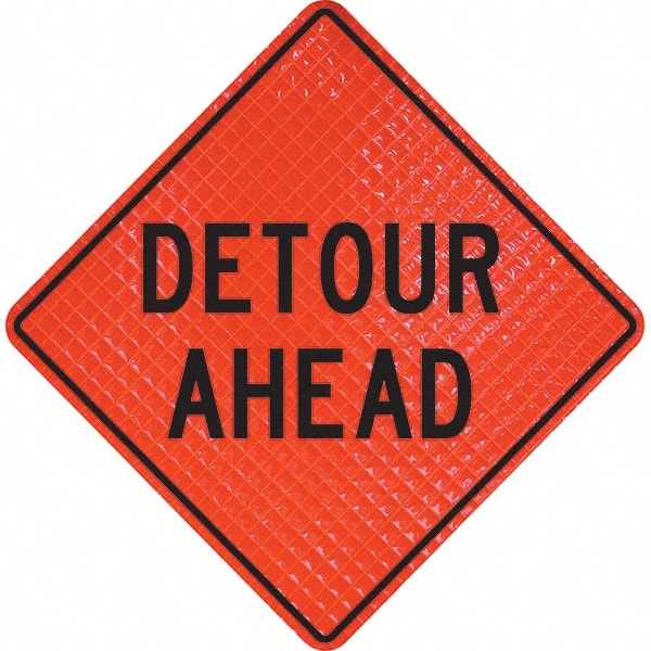 PRO-SAFE - "Detour Ahead," 36" Wide x 36" High Vinyl Traffic Control Sign - Caliber Tooling