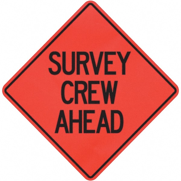 PRO-SAFE - "Survey Crew Ahead," 36" Wide x 36" High Vinyl Traffic Control Sign - Caliber Tooling