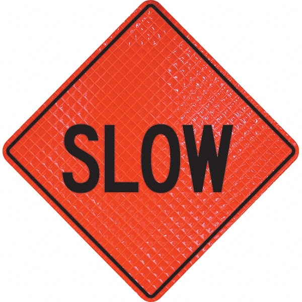 PRO-SAFE - "Slow," 48" Wide x 48" High Vinyl Traffic Control Sign - Caliber Tooling