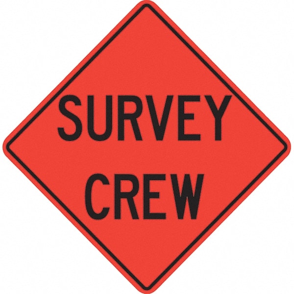 PRO-SAFE - "Survey Crew," 36" Wide x 36" High Vinyl Traffic Control Sign - Caliber Tooling