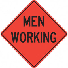 PRO-SAFE - "Men Working," 48" Wide x 48" High Vinyl Traffic Control Sign - Exact Industrial Supply