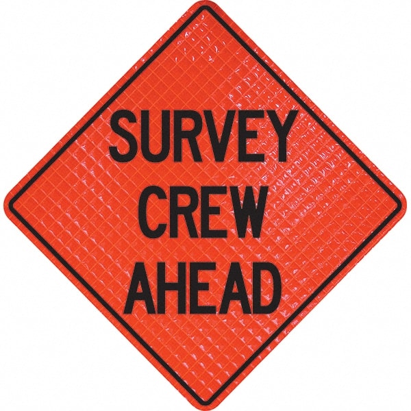 PRO-SAFE - "Survey Crew Ahead," 36" Wide x 36" High Vinyl Traffic Control Sign - Caliber Tooling