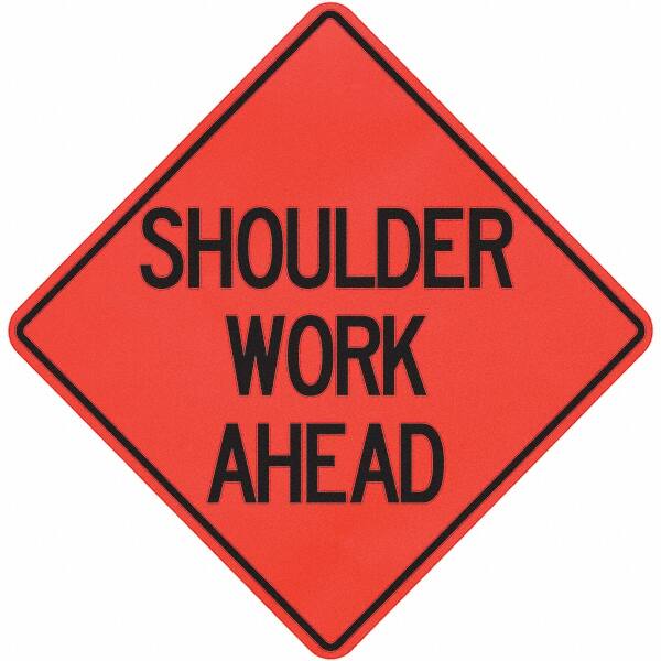 PRO-SAFE - "Shoulder Work Ahead," 36" Wide x 36" High Vinyl Traffic Control Sign - Caliber Tooling