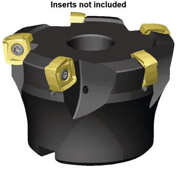 Kennametal - 6 Inserts, 100mm Cutter Diam, 2.5mm Max Depth of Cut, Indexable High-Feed Face Mill - 32mm Arbor Hole Diam, 50mm High, 7793VXO12 Toolholder, XO..1205.. Inserts, Series 7793 - Caliber Tooling