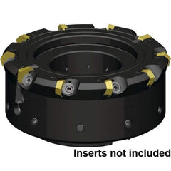 Kennametal - 16 Inserts, 200mm Cutter Diam, 1.09mm Max Depth of Cut, Indexable High-Feed Face Mill - 60mm Arbor Hole Diam, 63mm High, KCFM Toolholder, HDHN07008SR Inserts, Series KCFM - Caliber Tooling