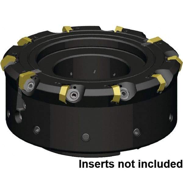 Kennametal - 10 Inserts, 125mm Cutter Diam, 1.09mm Max Depth of Cut, Indexable High-Feed Face Mill - 40mm Arbor Hole Diam, 63mm High, KCFM Toolholder, HDHN07008SR Inserts, Series KCFM - Caliber Tooling