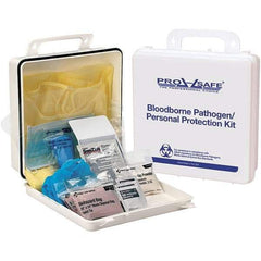 PRO-SAFE - Personal Protection Bloodborne Pathogen Kit - 2-3/4" Wide x 9-1/4" Deep x 9-1/4" High, Plastic Box - Caliber Tooling