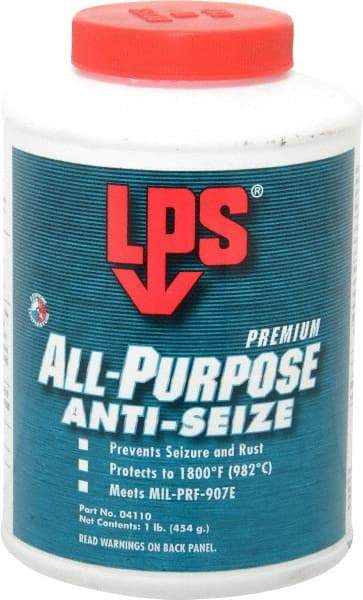 LPS - 1 Lb Can General Purpose Anti-Seize Lubricant - Molybdenum Disulfide, -65 to 1,800°F, Blue/Gray, Water Resistant - Caliber Tooling