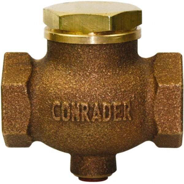 Conrader - 1-1/4" Bronze Check Valve - Inline, FNPT x FNPT - Caliber Tooling