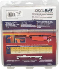 EasyHeat - 18' Long, Preassembled, Fixed Length, Fixed Wattage, Protection Heat Cable - 120 Input Volts, 126 Watts - Caliber Tooling