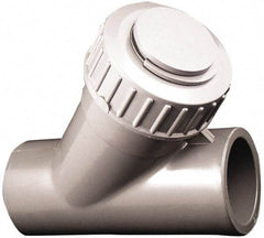 Simtech - 2" Pipe, Socket Ends, PVC Y-Strainer - 90 psi Pressure Rating - Caliber Tooling