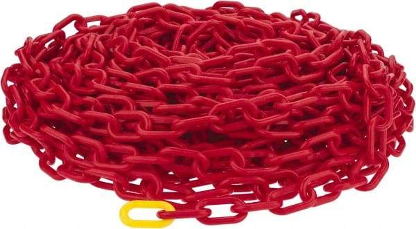 PRO-SAFE - 100' Long x 2" Wide Plastic Heavy-Duty Chain - Red - Caliber Tooling