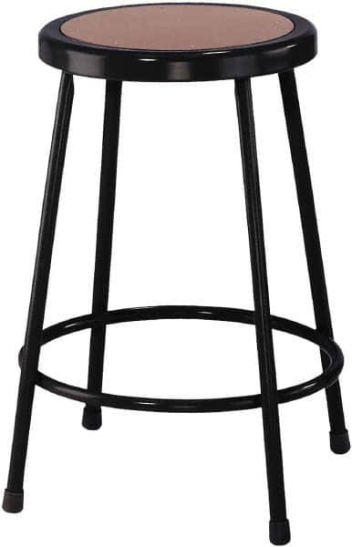 NPS - 24 Inch High, Stationary Fixed Height Stool - 14 Inch Deep x 14 Inch Wide, Hardboard Seat, Black - Caliber Tooling