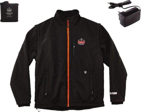 Ergodyne - Size M Heated & Cold Weather Jacket - Black, Polyester, Zipper Closure, 36 to 38" Chest - Caliber Tooling