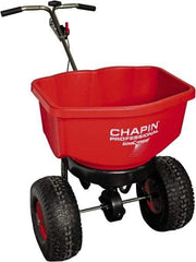 Chapin - 100 Lb Stainless Steel Walk Behind Broadcast Landscape Spreader - 14" Pneumatic Wheels - Caliber Tooling