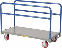 Little Giant - 3,600 Lb Capacity Steel Adjustable Sheet & Panel Truck - Steel Deck, 36" OAW, 60" Platform Length, Polyurethane Casters - Caliber Tooling