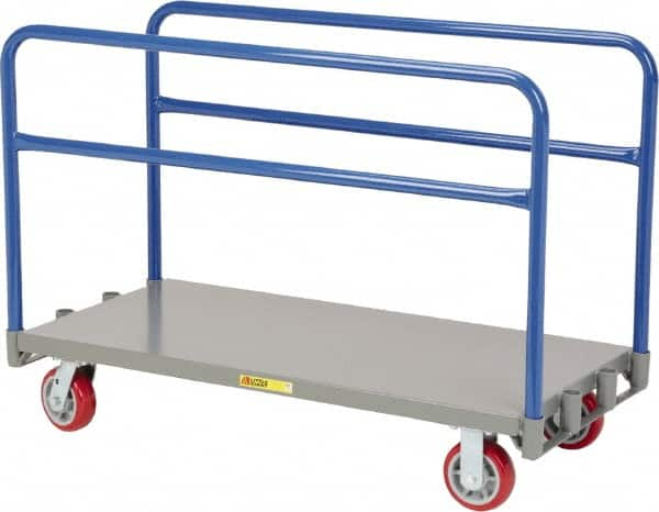 Little Giant - 3,600 Lb Capacity Steel Adjustable Sheet & Panel Truck - Steel Deck, 24" OAW, 48" Platform Length, Polyurethane Casters - Caliber Tooling