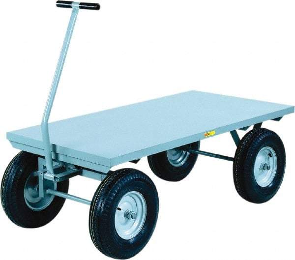 Little Giant - 3,000 Lb Capacity Steel Wagon Truck - Steel Deck, 36" OAW, 60" Platform Length x 18-1/2" Platform Height, Pneumatic Casters - Caliber Tooling