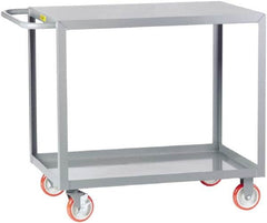 Little Giant - 1,200 Lb Capacity, 18" Wide x 32" Long x 35" High Service Cart - 2 Shelf, Steel, 2 Rigid/2 Swivel Casters - Caliber Tooling