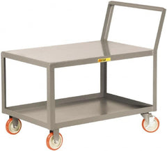 Little Giant - 1,200 Lb Capacity, 18" Wide x 24" Long x 35-3/4" High Standard Utility Cart - 2 Shelf, Steel, 2 Rigid/2 Swivel Casters - Caliber Tooling