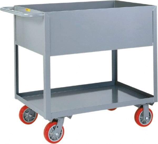 Little Giant - 3,600 Lb Capacity, 24" Wide x 41-1/2" Long x 36-1/2" High Deep Shelf Cart - 2 Shelf, Steel, 2 Rigid/2 Swivel Casters - Caliber Tooling