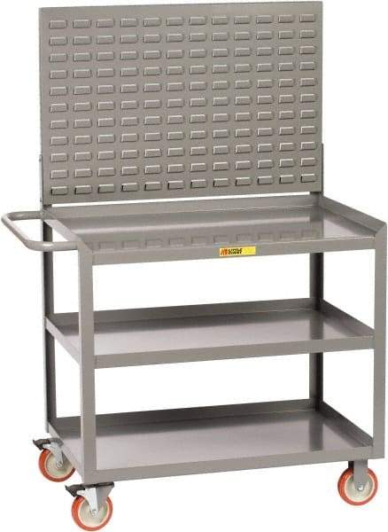 Little Giant - 1,200 Lb Capacity, 3 Shelf, 3 Drawer Mobile Workstation - 41-1/2" Wide x 24" Deep x 60" High, Gray - Caliber Tooling