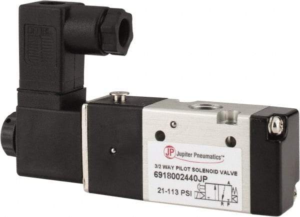 PRO-SOURCE - 1/8", 3/2 Way Single Stacking Solenoid Valve - 24 VDC, 0.65 CV Rate, 1.38" High x 3.46" Long - Caliber Tooling