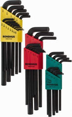 Bondhus - 30 Piece L-Key Hex Key Set - Hex Range 0.05 to 3/8", 8-5/8" OAL, Protanium High Torque Steel - Caliber Tooling