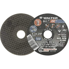 WALTER Surface Technologies - 2" 24 Grit Aluminum Oxide Cutoff Wheel - 1/16" Thick, 3/8" Arbor, 31,000 Max RPM, Use with Die Grinders - Caliber Tooling