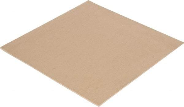 Made in USA - 12" Long, 12" Wide, Natural Gum Rubber Foam Sheet - 35 to 45 Durometer, Tan, -20 to 140°F, 3,000 psi Tensile Strength, Stock Length - Caliber Tooling