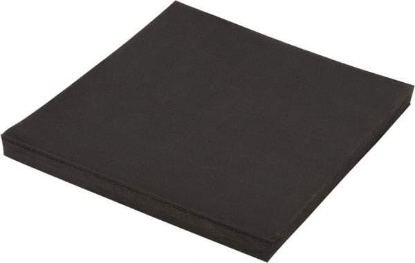 Made in USA - 12" Long, 12" Wide, Neoprene Spring Blend Rubber Foam Sheet - 65 to 75 Durometer, Black, -20 to 170°F, 1,000 psi Tensile Strength, Stock Length - Caliber Tooling