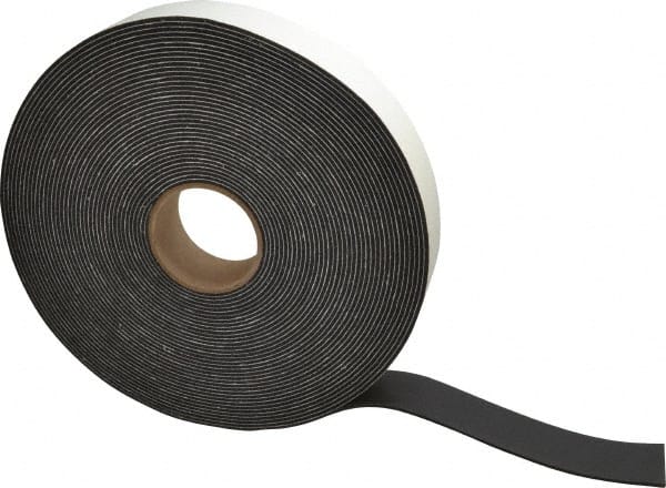 Made in USA - 75' x 2" x 1/8" Black PVC Foam Roll - Caliber Tooling