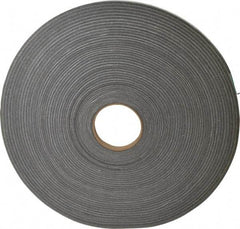 Made in USA - 3/16" Thick x 1/2" Wide x 100' Long Gray Open Cell Polyurethane Foam Rubber Roll - Stock Length, Adhesive Back, 1.8 to 2.2 Lb/Cu Ft Density, -20°F to 160°F - Caliber Tooling