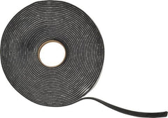 Made in USA - 3/16" Thick x 1/2" Wide x 45' Long Black Closed Cell PVC Foam Rubber Roll - Stock Length, Adhesive Back, 13 Lb/Cu Ft Density, -20°F to 130°F - Caliber Tooling