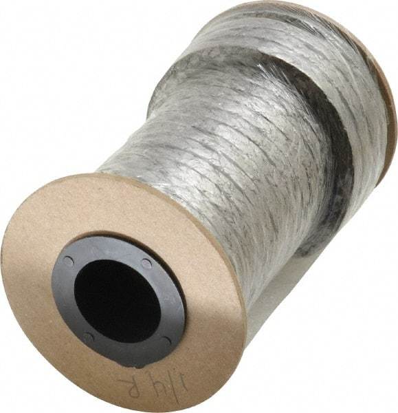 Made in USA - 1/4" x 28-1/2' Spool Length, Carbon Fiber Compression Packing - 3,500 Max psi, -450 to 1200° F, Dark Gray - Caliber Tooling