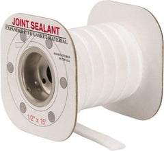 Made in USA - 15' Long x 1/2" Wide Economy PTFE Joint Sealant - White, 1-1/8 to 1-1/2" Approximate Flange Form Width - Caliber Tooling