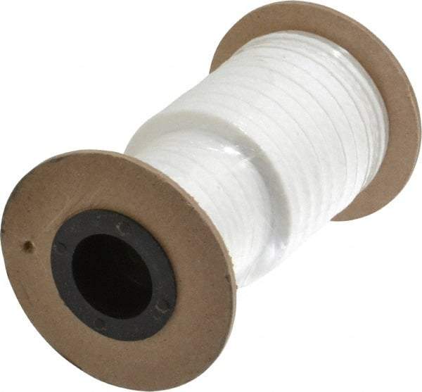 Made in USA - 1/4" x 10' Spool Length, PTFE/Soft Filament Compression Packing - 1,000 Max psi, -450 to 500° F, White - Caliber Tooling