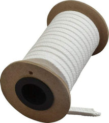 Made in USA - 1/4" x 10' Spool Length, PTFE/Hard Filament Compression Packing - 4,000 Max psi, -450 to 500° F, White - Caliber Tooling