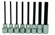 7 Piece - 4; 5; 6; 7; 8; 9; 10mm - 3/8" Drive - Hex Long Bit Metric Socket Set - Caliber Tooling