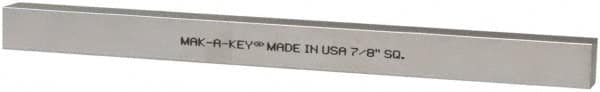 Made in USA - 12" Long x 7/8" High x 7/8" Wide, Zinc-Plated Oversized Key Stock - C1018 Steel - Caliber Tooling