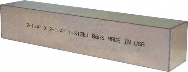 Made in USA - 12" Long x 2-1/4" High x 2-1/4" Wide, Zinc-Plated Oversized Key Stock - C1018 Steel - Caliber Tooling