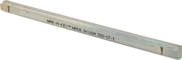 Made in USA - 12" Long, Zinc-Plated Step Key Stock for Shafts - C1018 Steel - Caliber Tooling